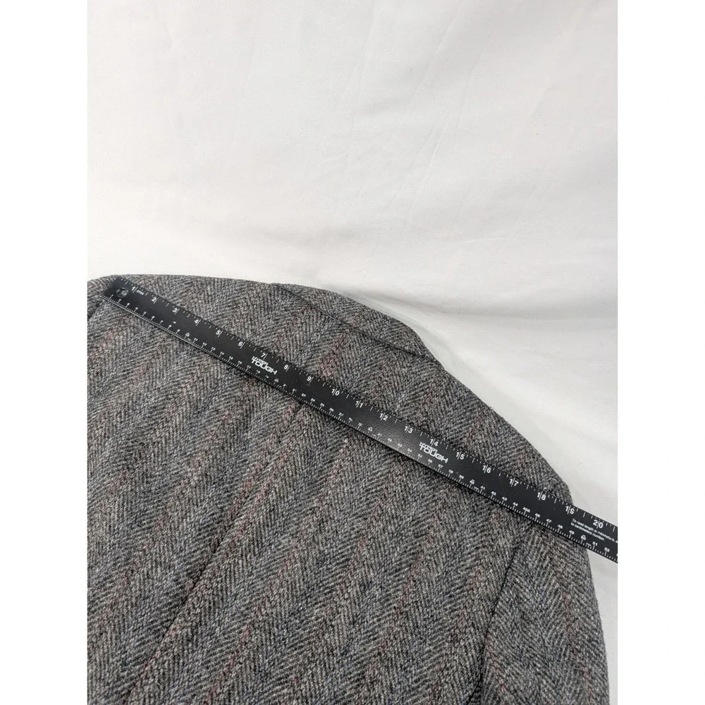VTG Harris Tweed Beaconsfield Blazer Sport Coat Mens 42L Slim Gray Wool 90s